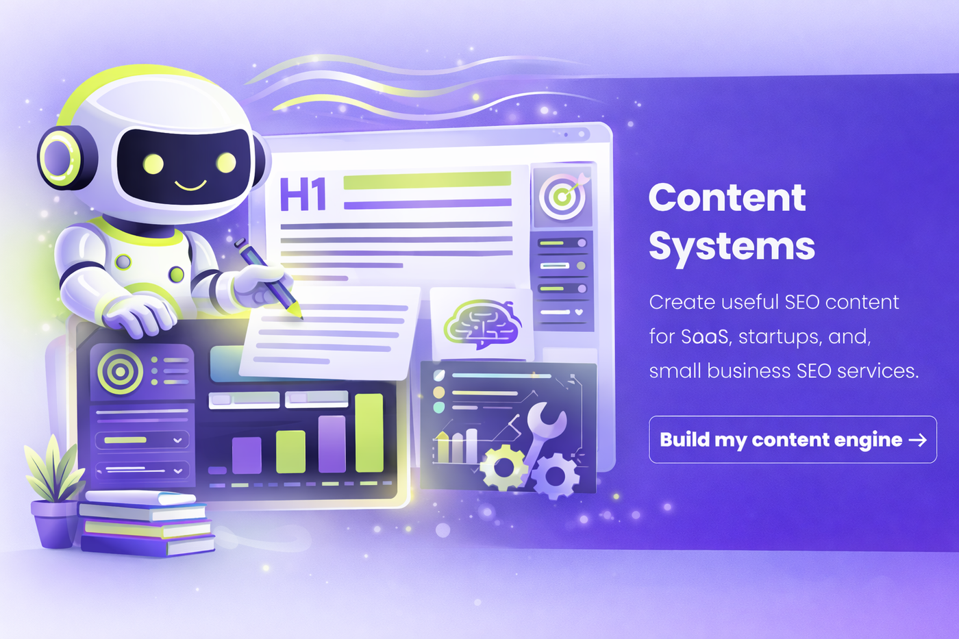 AI powered content and organic search marketing workflow